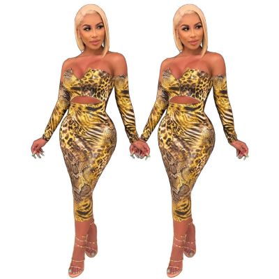 Euramerican Printing Strapless Midi Dress For Women YS292