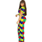 New Arrival Summer Checks 2 Pieces Multicolor Suits HM5231