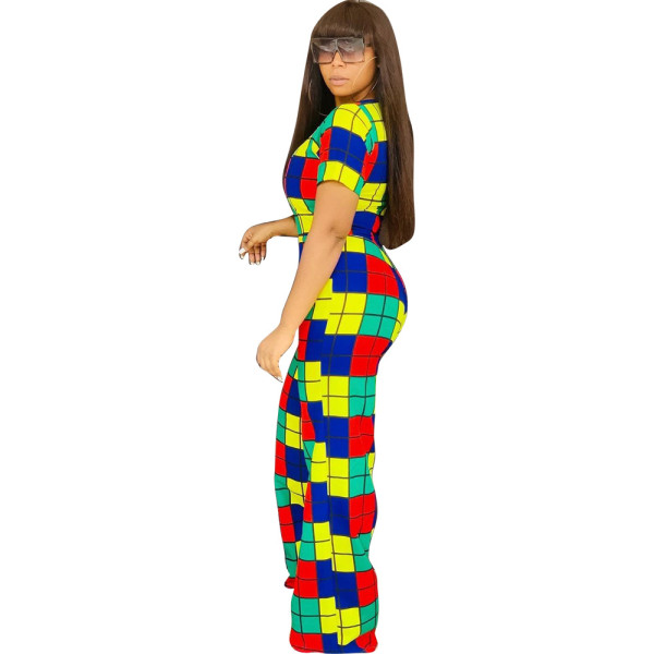 New Arrival Summer Checks 2 Pieces Multicolor Suits HM5231