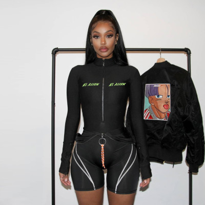 Printed turtleneck bodysuit P1735007