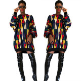 Hot Sale Casual Plaid Sweater Dress H1086