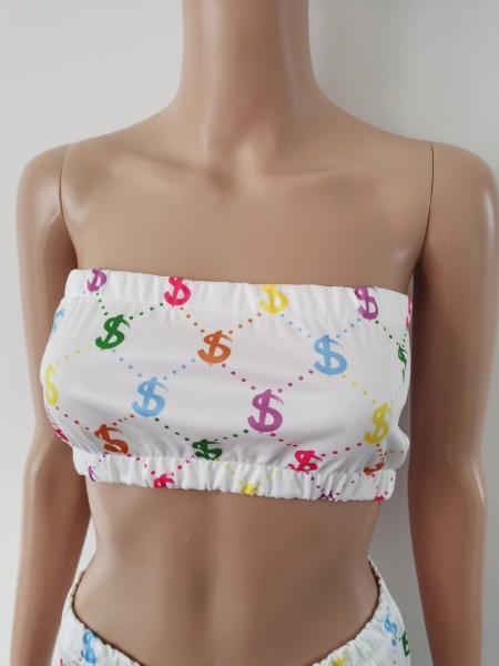 Fashionable casual new women's mask tube top three-piece suit FF1003