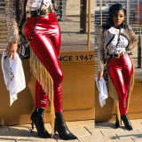 Sexy fashion women\'s side fringe casual pants SMR9575