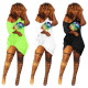Leisure Oblique Shoulder T-Shirt Printing Women Dress MTY6162