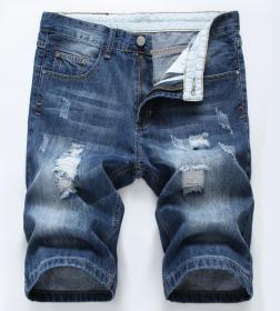 Denim shorts summer cotton hole light color jean TX006-2