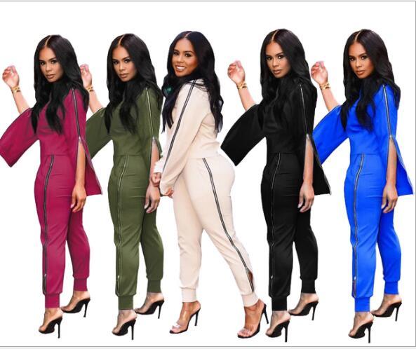 Sexy fashion cute round neck zipper suit two piece set DM8108