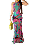Long skirt women's print beach evening dress FM1019