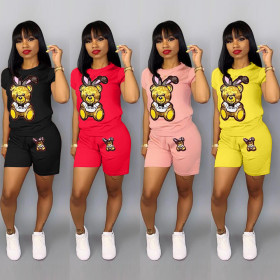 Casual Outfits Short Sleeves T Shirt Lovely Shorts QQ5090