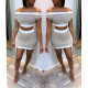 Slash Neck Sexy With Skirts Sexy 2 Pcs Bodycon Dress RRK212