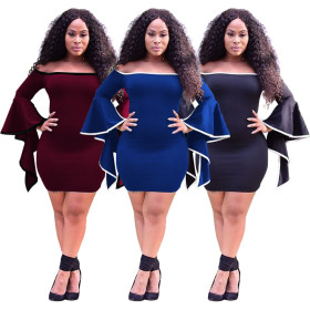 Sexy fashion hot-sell neckline tube top dress SMR9557