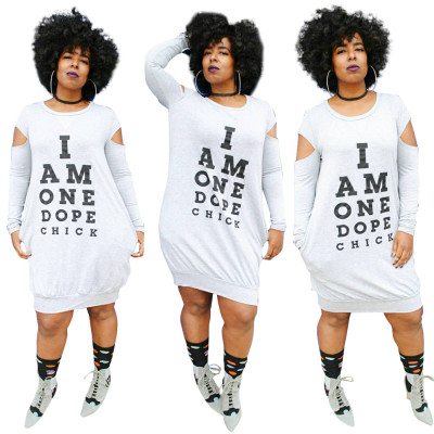 Promotion Casual Letters Printing T-Shirt Dress For Sale LS6180
