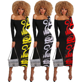 Dress multi-color large note print skirt AL073