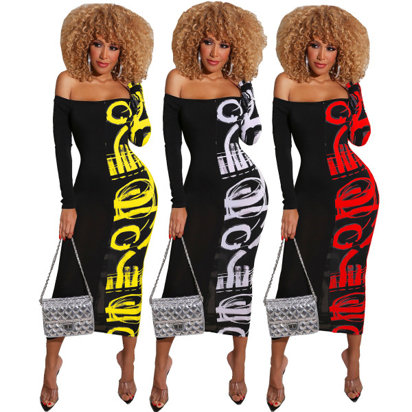 Dress multi-color large note print skirt AL073
