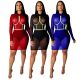 Factory Price Women Stretchy Long Sleeves Mesh Dress SMR9331