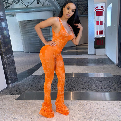 Sexy Halter Printed Dance Fitness Jumpsuit P1738308