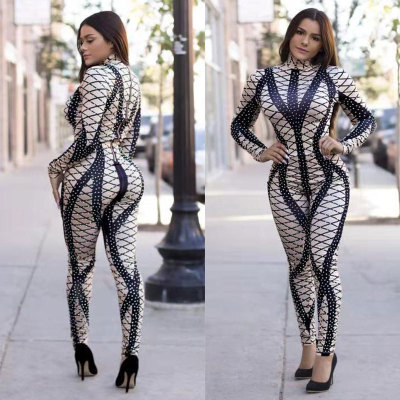 Hot Sale Print Bodycon Jumpsuits HHM6061