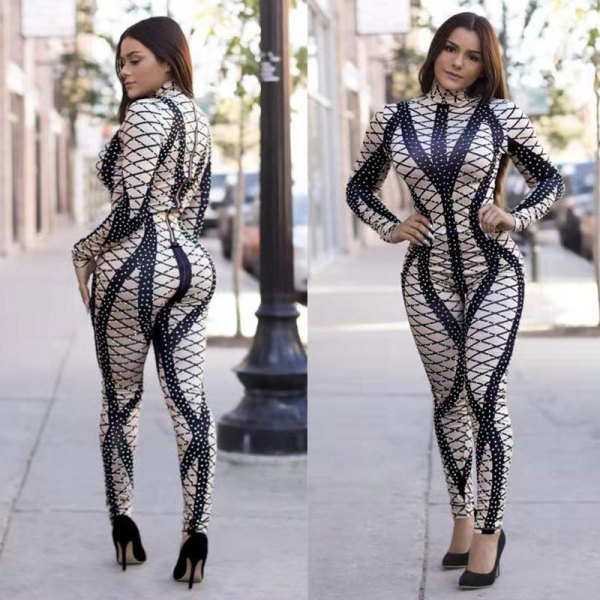 Hot Sale Print Bodycon Jumpsuits HHM6061