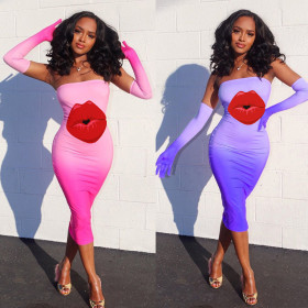 Sexy Women's Color-changing Wrapped Sleeveless Dress CL6058
