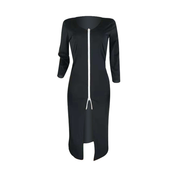 Wholesale Price Casual Long Solid Coat With Zipper YMT6044