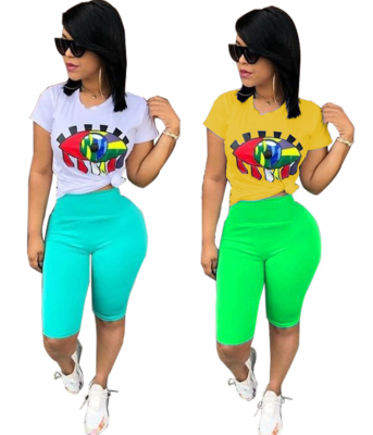Plus Size Casual Women 2 Pieces Summer Outfits N9097
