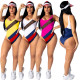 Cheap Tank Style Stripe Patchwork One Piece Swimwear HM5200