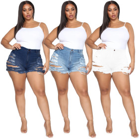 Slim and versatile stretch-through denim shorts HSF2279