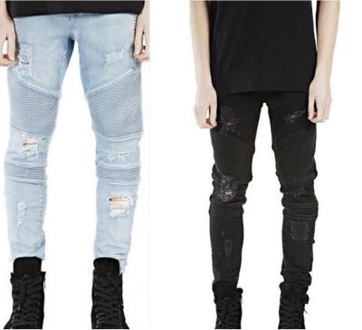 High-end street hole three-dimensional cut Slim stretch leggings jeans TX900