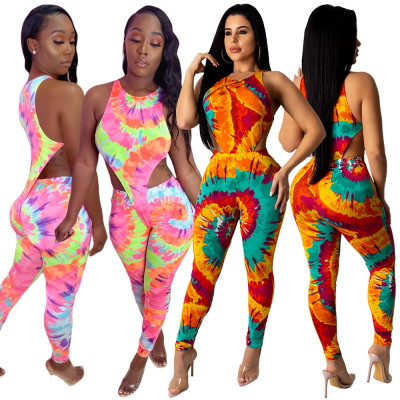 Nightclub clothes tie-dye bodysuit sexy suit GL6255
