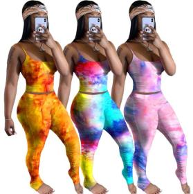 Fashionable wrinkle sexy positioning gradient printing casual suit QQ5188