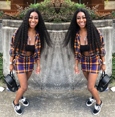Leisure Plaid Autumn Suits Long Sleeves Coat Wrap Skirt D8200