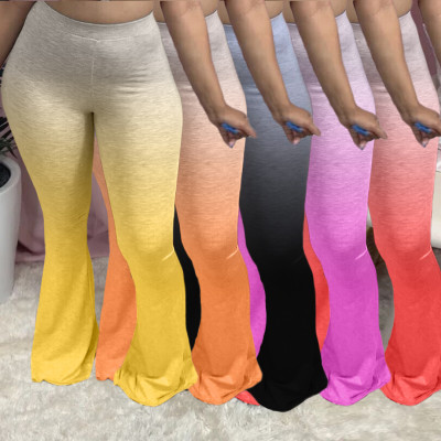 Women's sexy gradient casual skinny big flared trousers KSN8013