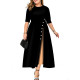 Autumn Winter Colors Splicing Half Sleeved Casual Dress ZZ8830
