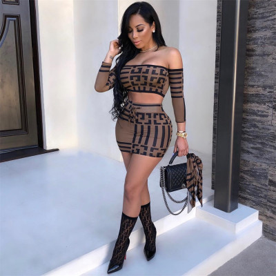 Off Shoulder Strapless Tops With Mini Skirts CY1074