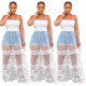Sexy Underwear Perspective Mesh Splicing Condole Belt Dress LSN708