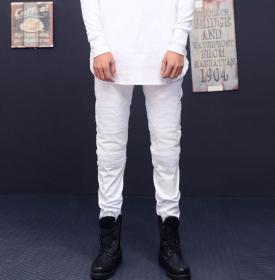 Locomotive personality folds Slim pants high elastic jeans TX999