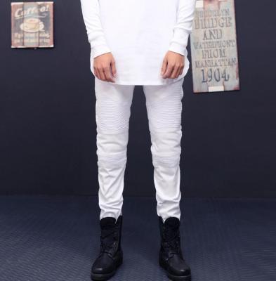 Locomotive personality folds Slim pants high elastic jeans TX999