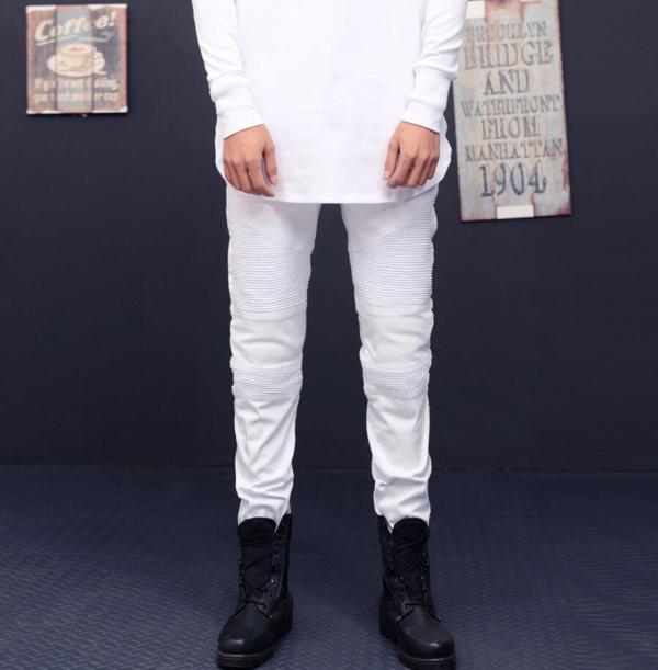 Locomotive personality folds Slim pants high elastic jeans TX999