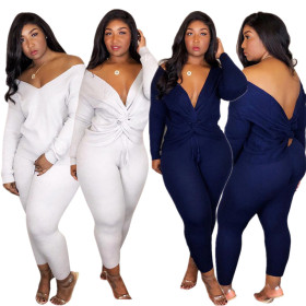 Fashion Pure Color Sets Sexy Bandage Top Slinky Pants YT3075