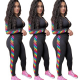 Two Pieces Sets Long Sleeves Tops Skinny Pants Sets GL6079