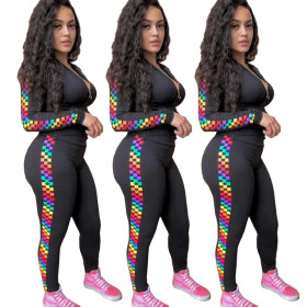 Two Pieces Sets Long Sleeves Tops Skinny Pants Sets GL6079