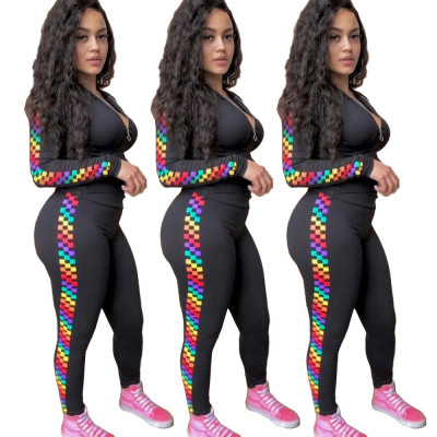 Two Pieces Sets Long Sleeves Tops Skinny Pants Sets GL6079
