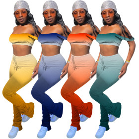 Fashionable Women\'s Multicolor Gradient Sexy Suit MD333