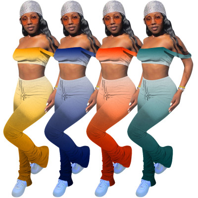 Fashionable Women\'s Multicolor Gradient Sexy Suit MD333