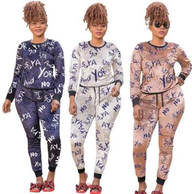 Letter printing fashion casual two-piece suit plus size womens suit OSS20863