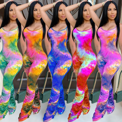 Women\'s sexy suspenders tie-dye jumpsuit XZ356102