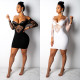Sexy Backless Lace Patchwork Bodycon Short Dress M878