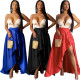 Wholesale Side Slit Pure Color Asymmetric Cocktail Party Maxi Dress DN8350