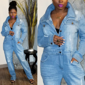 Sexy fashion denim loose women's jumpsuit SMR9570