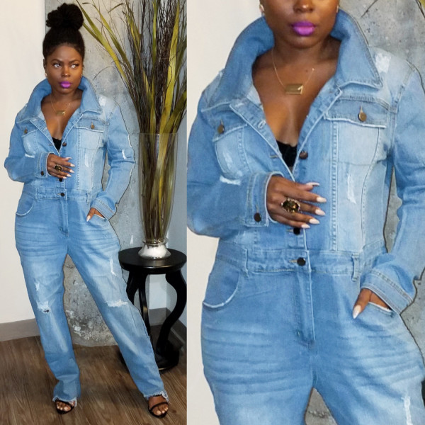 Sexy fashion denim loose women's jumpsuit SMR9570