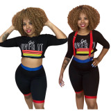 Crop Tops + Midi Shorts Fashion Sets YT3025